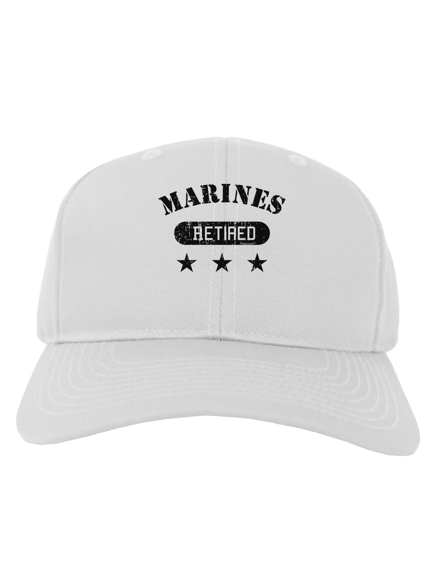 Retired Marines Adult Baseball Cap Hat-Baseball Cap-TooLoud-White-One Size-Davson Sales