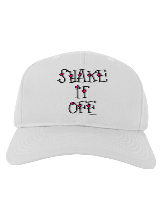 Shake It Off Text Cute with Hearts Adult Baseball Cap Hat by TooLoud-Baseball Cap-TooLoud-White-One Size-Davson Sales