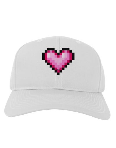 Pixel Heart Design B - Valentine's Day Adult Baseball Cap Hat by TooLoud-Baseball Cap-TooLoud-White-One Size-Davson Sales