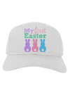My First Easter - Three Bunnies Adult Baseball Cap Hat by TooLoud-Baseball Cap-TooLoud-White-One Size-Davson Sales