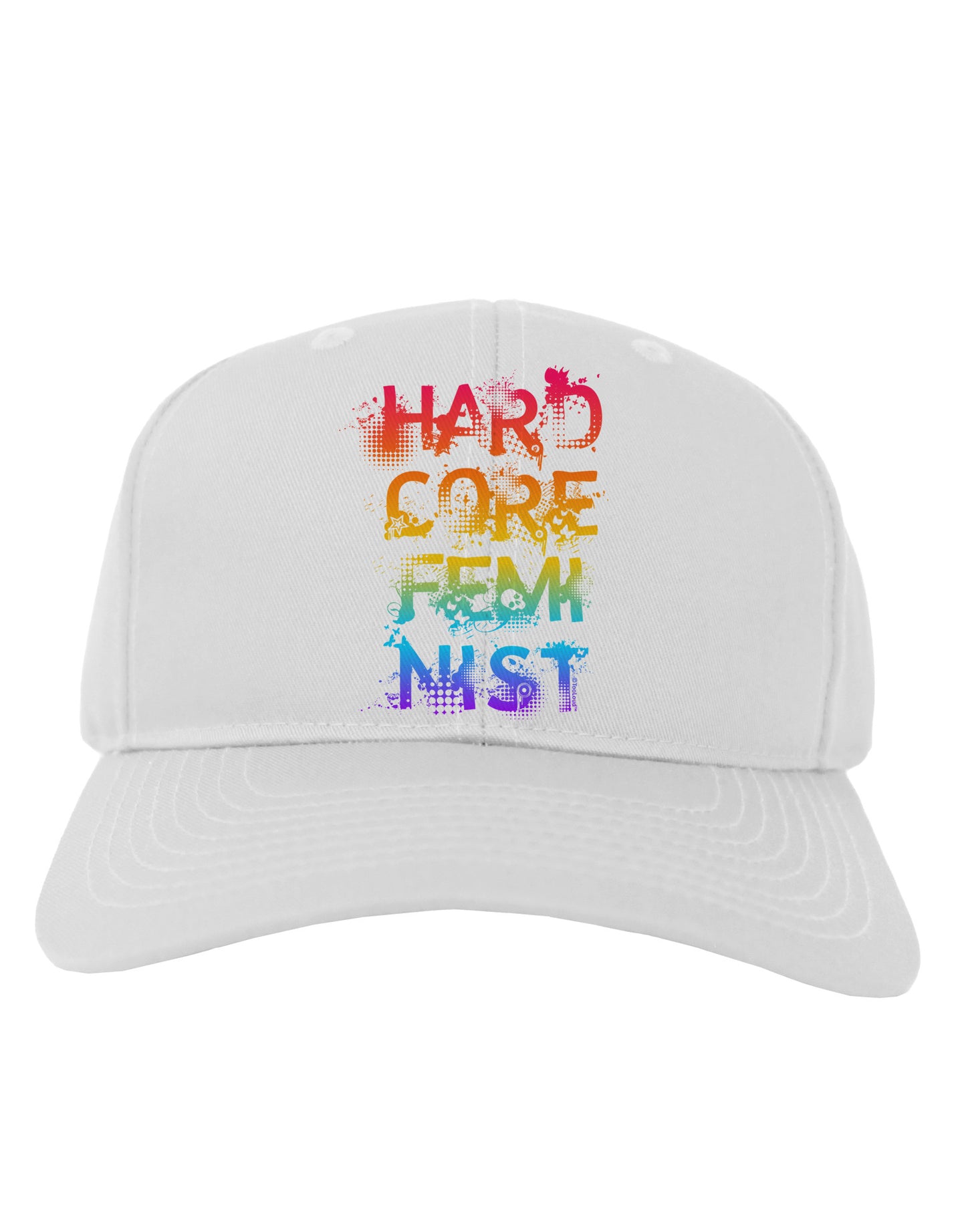 Hardcore Feminist - Rainbow Adult Baseball Cap Hat-Baseball Cap-TooLoud-White-One Size-Davson Sales