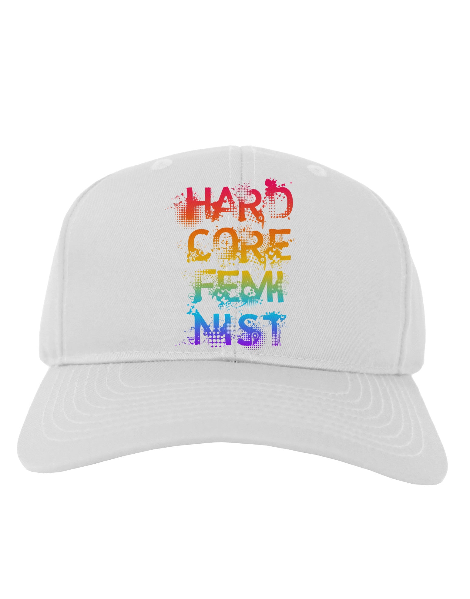 Hardcore Feminist - Rainbow Adult Baseball Cap Hat-Baseball Cap-TooLoud-White-One Size-Davson Sales