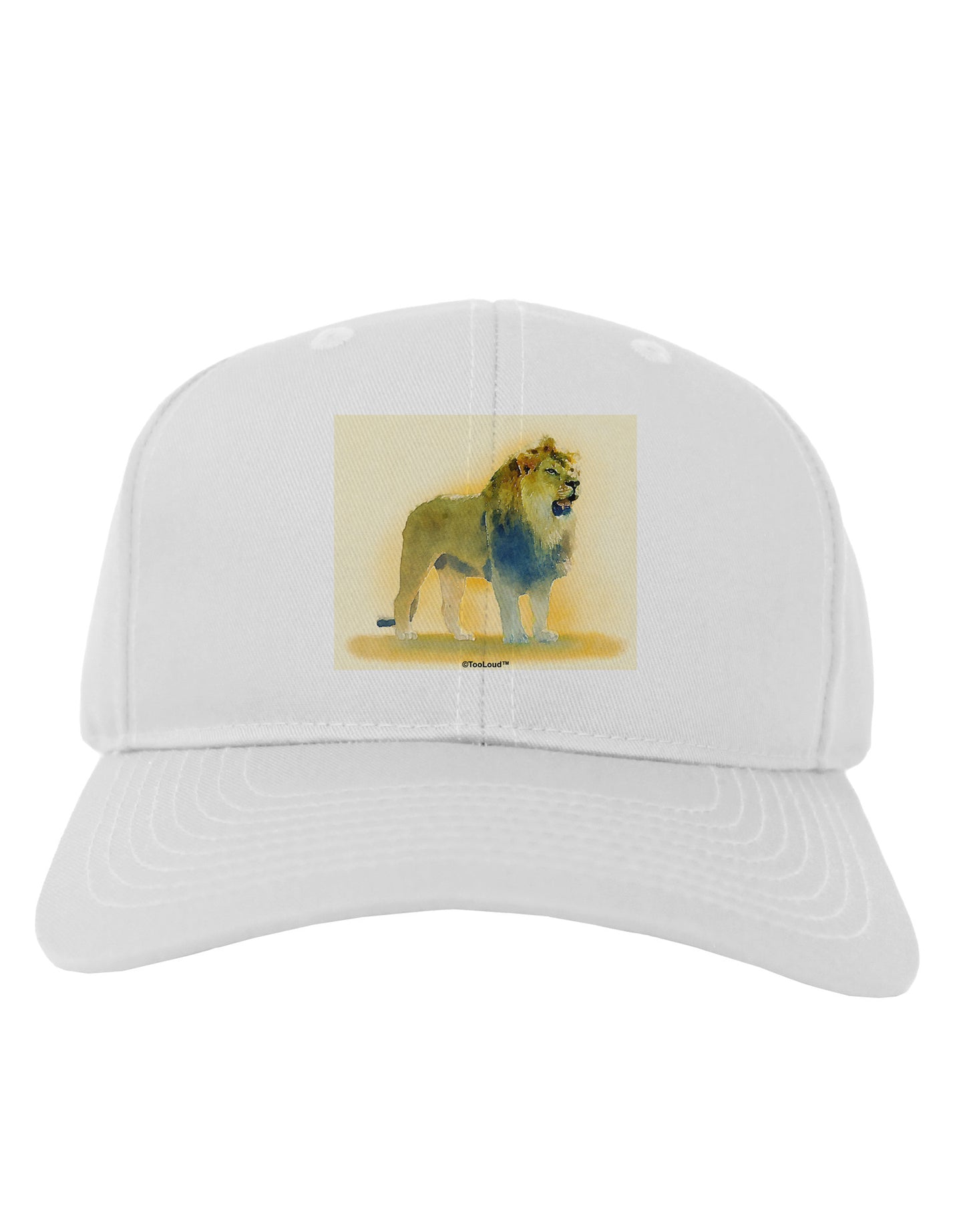 Lion Watercolor 1 Adult Baseball Cap Hat-Baseball Cap-TooLoud-White-One Size-Davson Sales