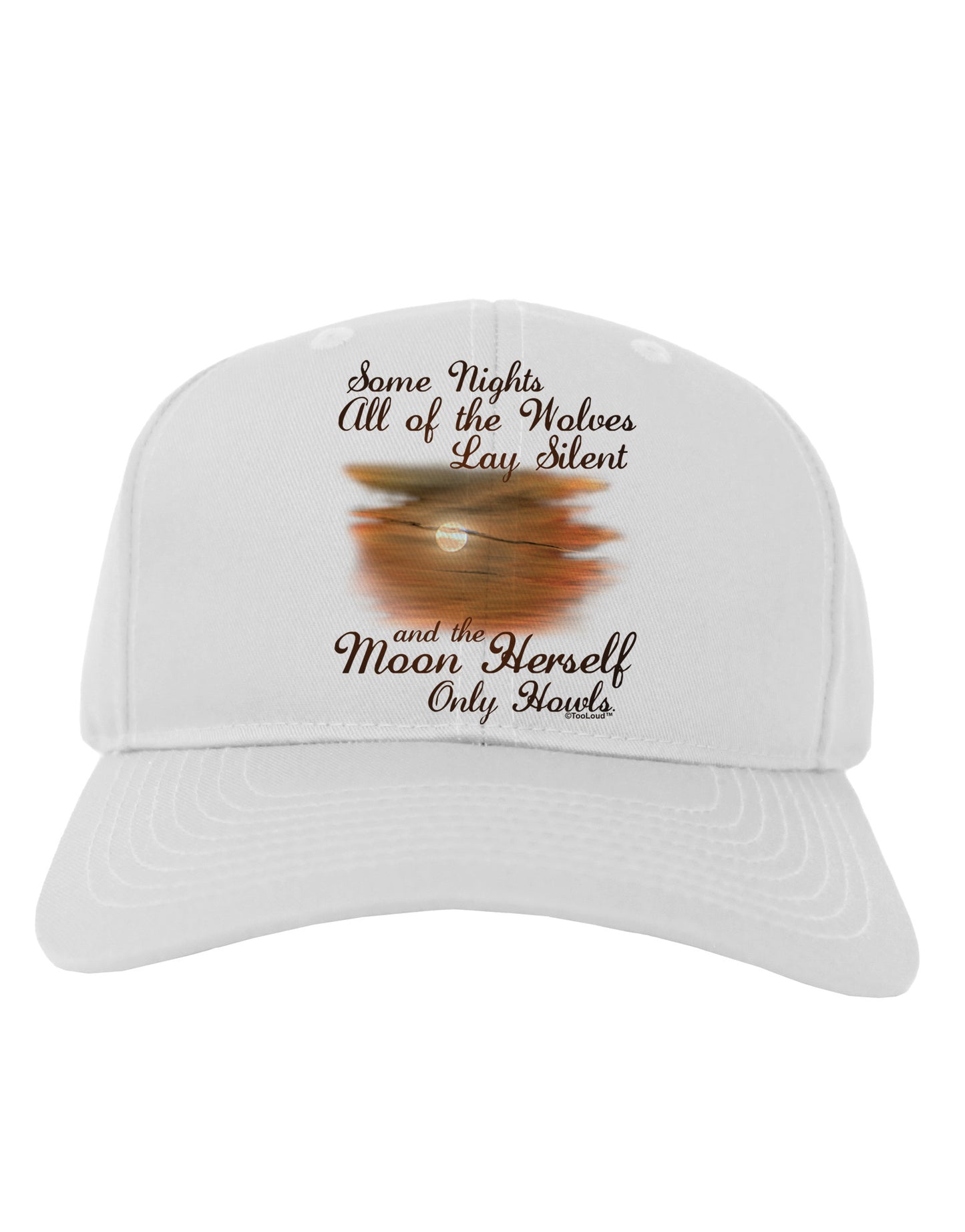 The Moon Herself Howls Adult Baseball Cap Hat-Baseball Cap-TooLoud-White-One Size-Davson Sales