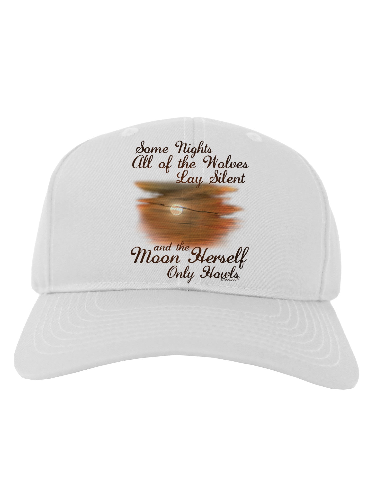 The Moon Herself Howls Adult Baseball Cap Hat-Baseball Cap-TooLoud-White-One Size-Davson Sales