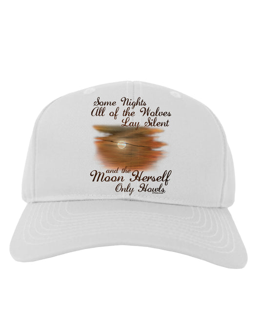 The Moon Herself Howls Adult Baseball Cap Hat-Baseball Cap-TooLoud-White-One Size-Davson Sales