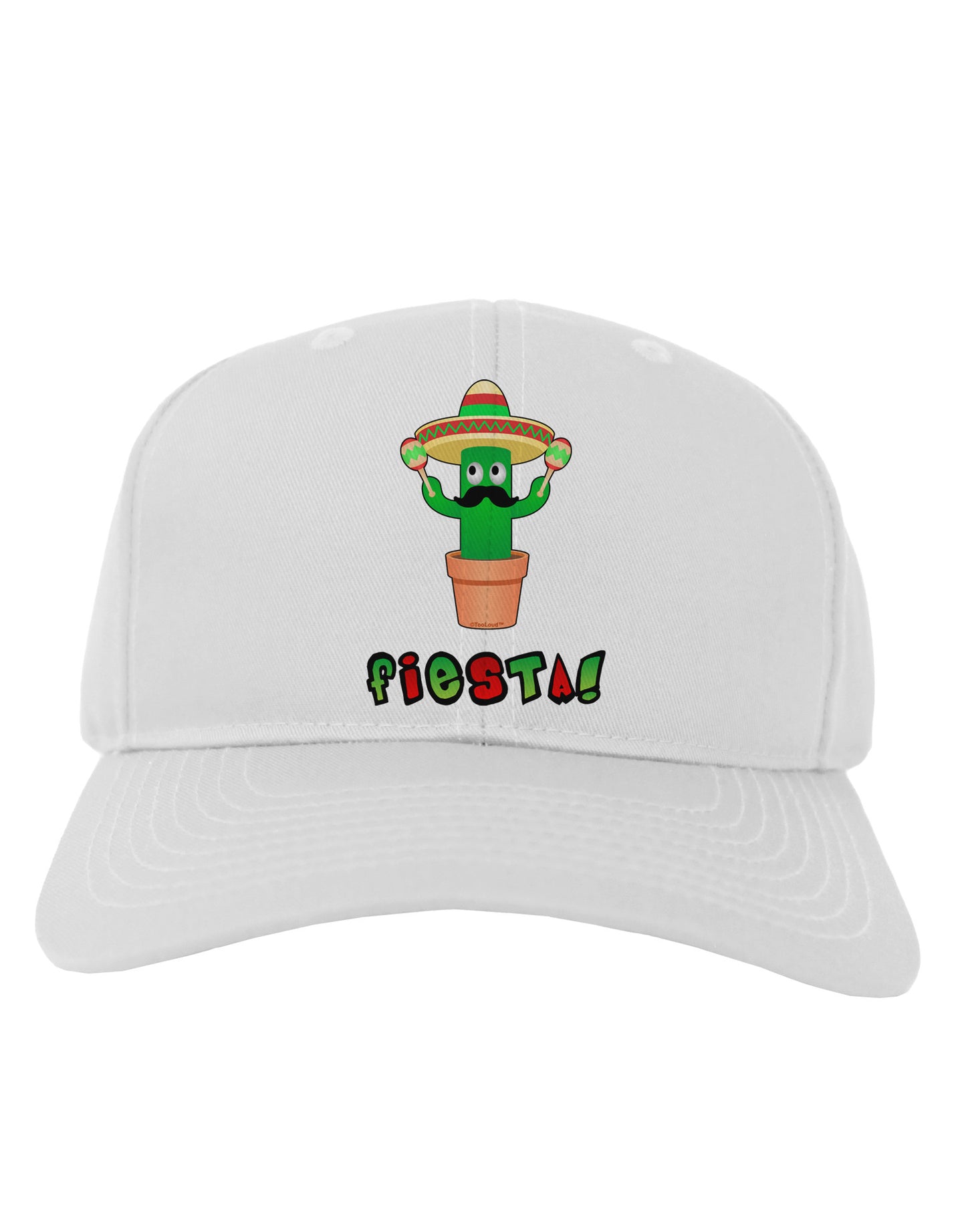 Fiesta Cactus Text Adult Baseball Cap Hat-Baseball Cap-TooLoud-White-One Size-Davson Sales