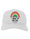 TooLoud I Woke Up This Gay Adult Baseball Cap Hat-Baseball Cap-TooLoud-White-One-Size-Fits-Most-Davson Sales