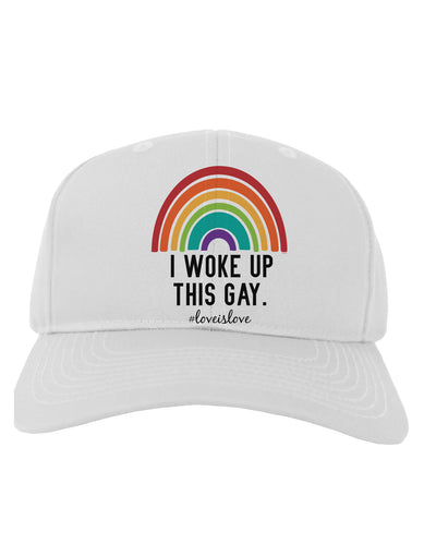 TooLoud I Woke Up This Gay Adult Baseball Cap Hat-Baseball Cap-TooLoud-White-One-Size-Fits-Most-Davson Sales