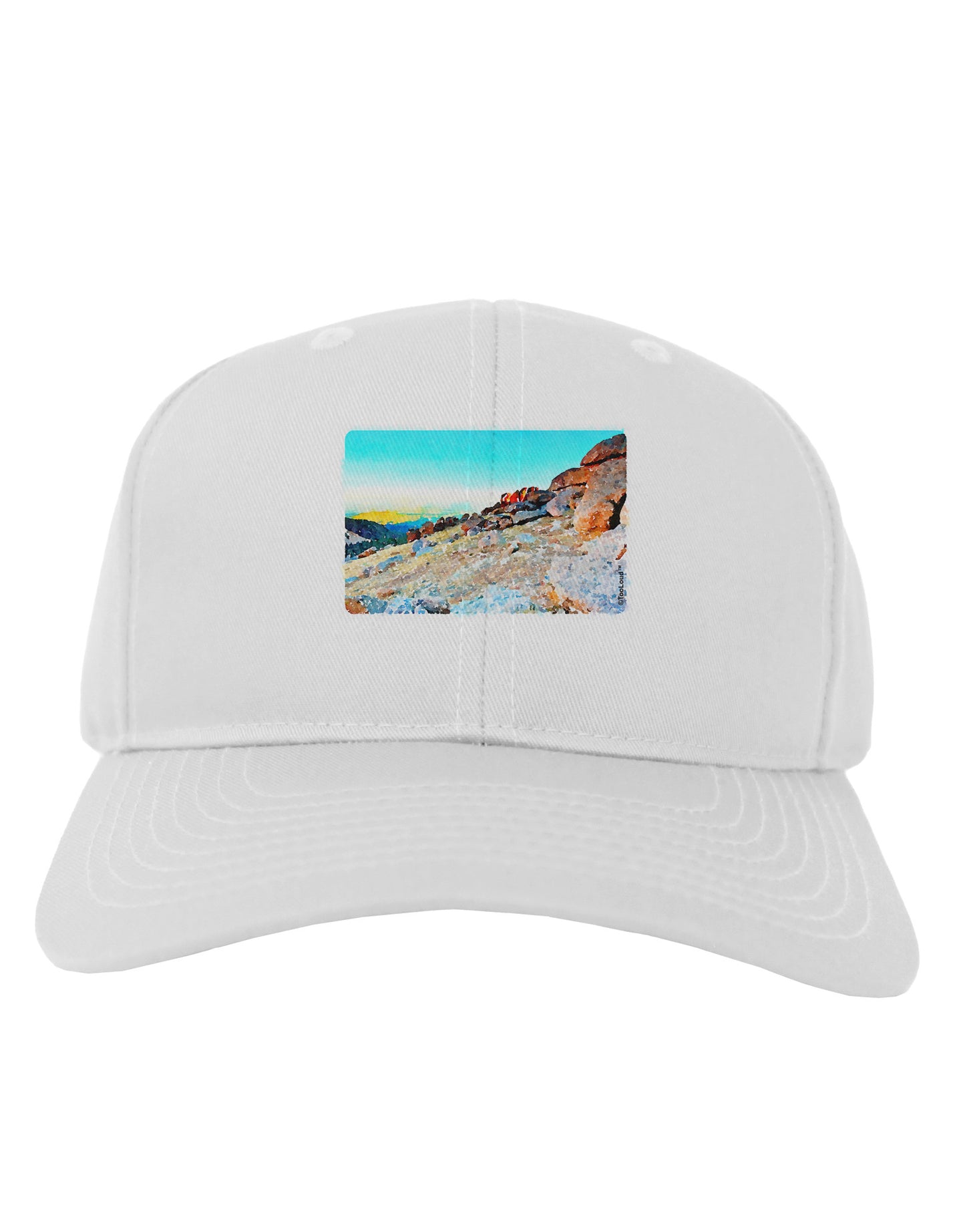 CO Rockies View Watercolor Adult Baseball Cap Hat-Baseball Cap-TooLoud-White-One Size-Davson Sales
