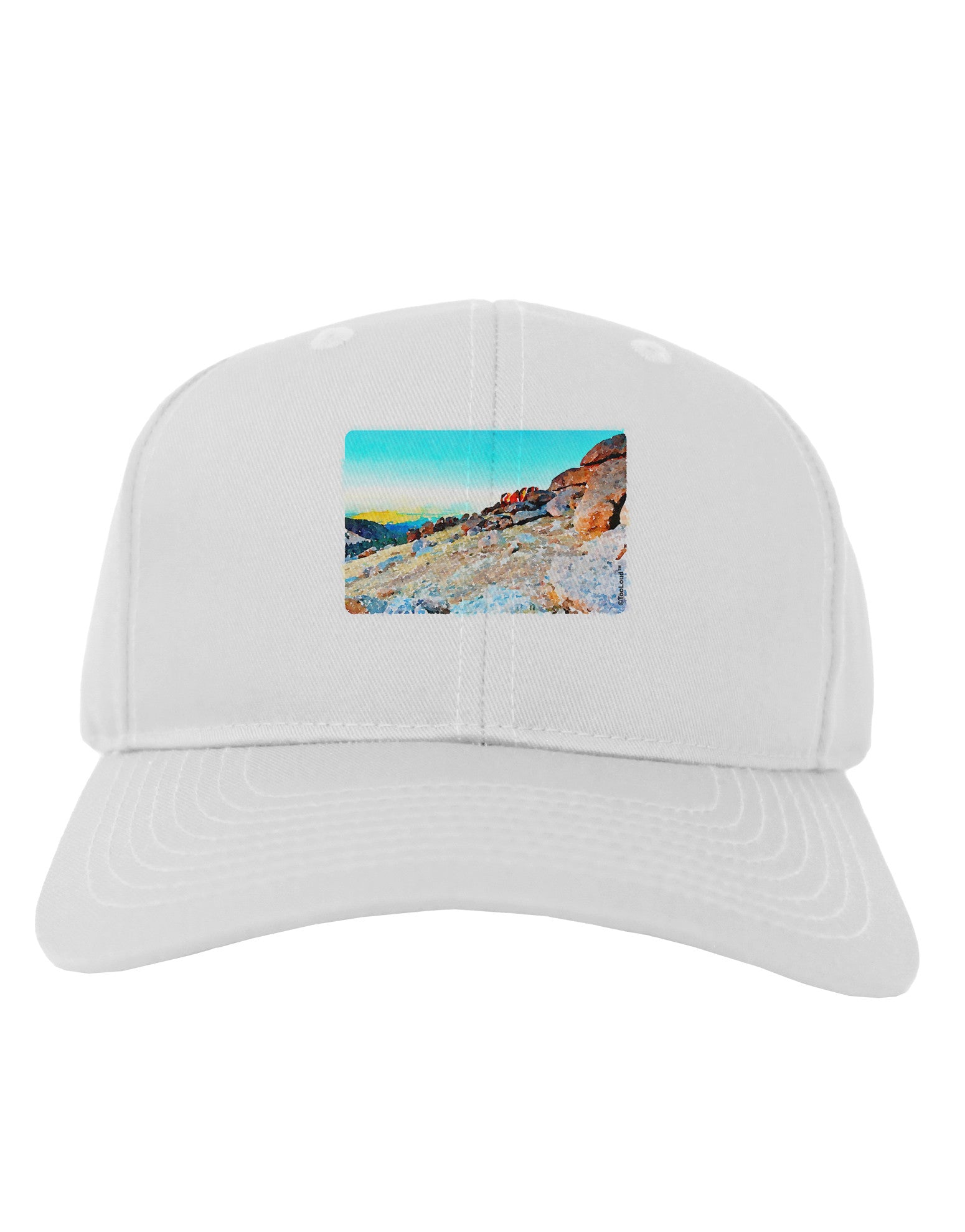 CO Rockies View Watercolor Adult Baseball Cap Hat-Baseball Cap-TooLoud-White-One Size-Davson Sales