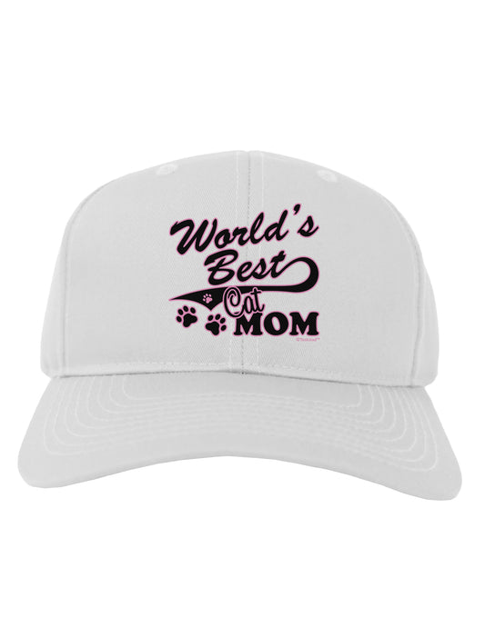 World's Best Cat Mom Adult Baseball Cap Hat by TooLoud-Baseball Cap-TooLoud-White-One Size-Davson Sales