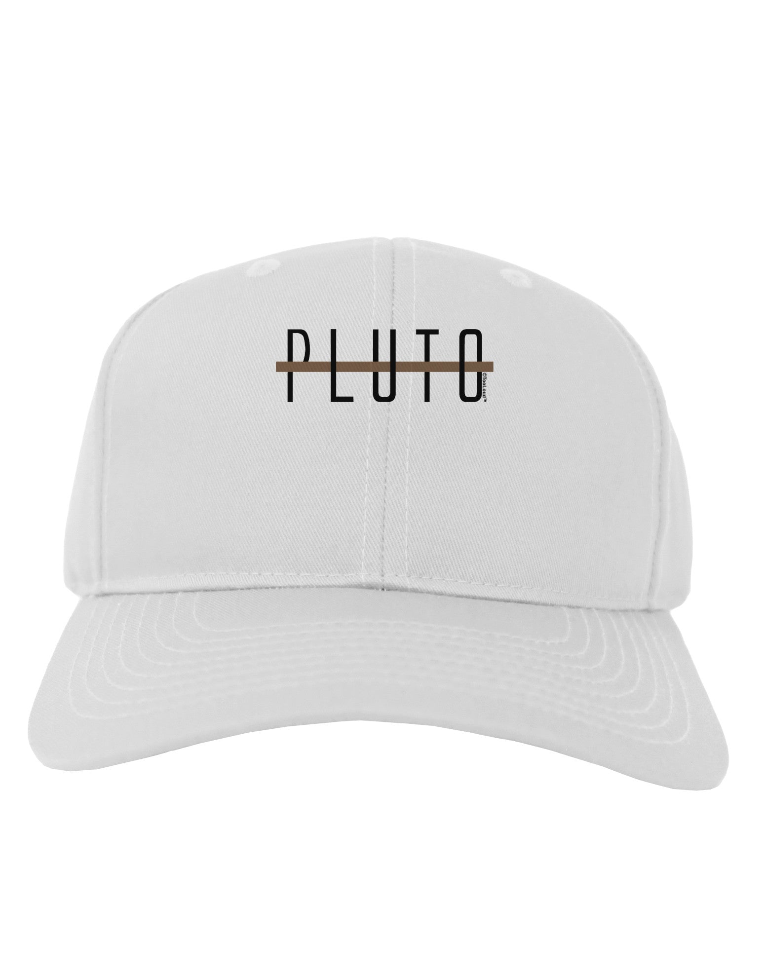 Planet Pluto Text Only Adult Baseball Cap Hat-Baseball Cap-TooLoud-White-One Size-Davson Sales
