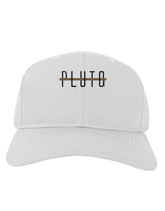 Planet Pluto Text Only Adult Baseball Cap Hat-Baseball Cap-TooLoud-White-One Size-Davson Sales