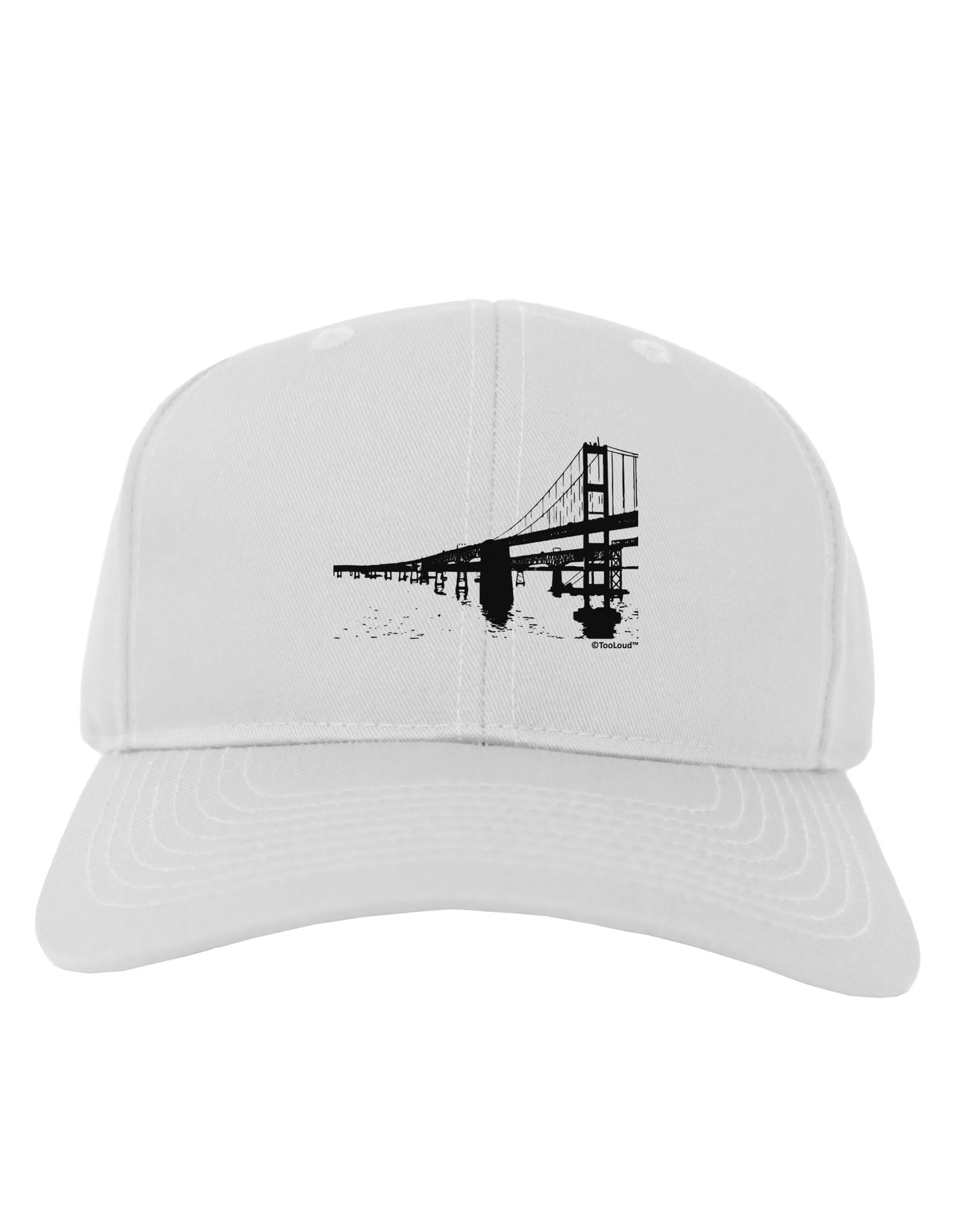 Bay Bridge Cutout Design Adult Baseball Cap Hat by TooLoud-Baseball Cap-TooLoud-White-One Size-Davson Sales