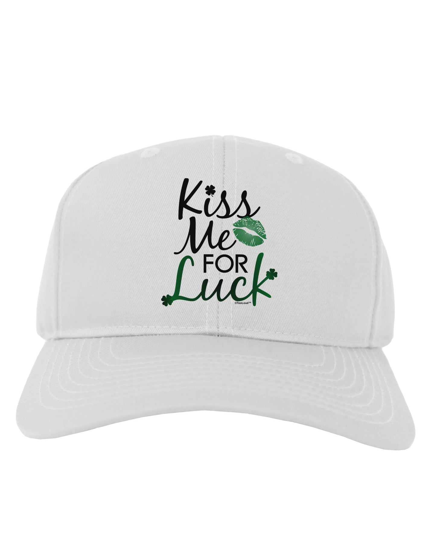 Kiss Me For Luck Adult Baseball Cap Hat-Baseball Cap-TooLoud-White-One Size-Davson Sales