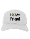 I Heart My Friend - Autism Awareness Adult Baseball Cap Hat by TooLoud-Baseball Cap-TooLoud-White-One Size-Davson Sales