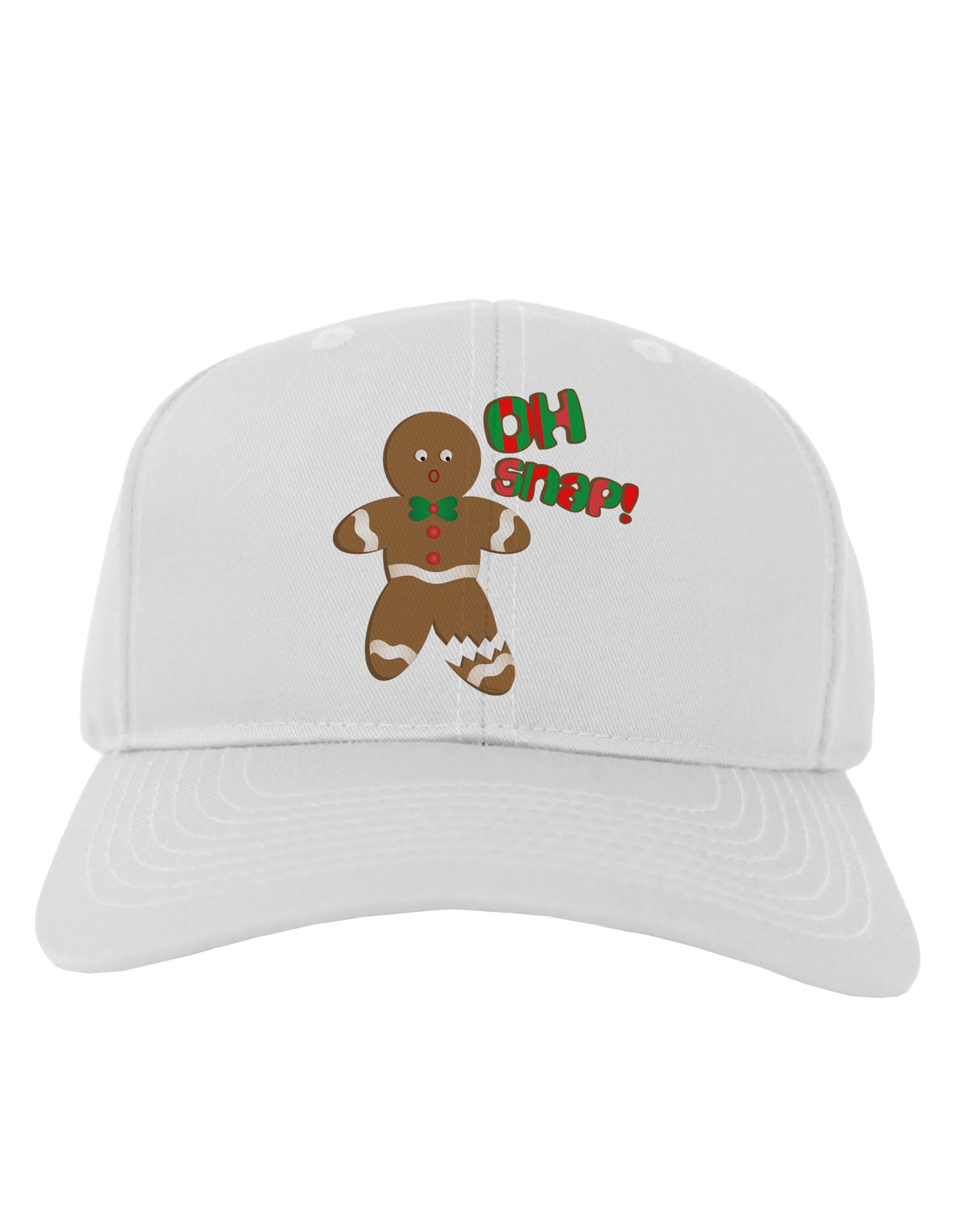 Oh Snap Gingerbread Man Christmas Adult Baseball Cap Hat-Baseball Cap-TooLoud-White-One Size-Davson Sales