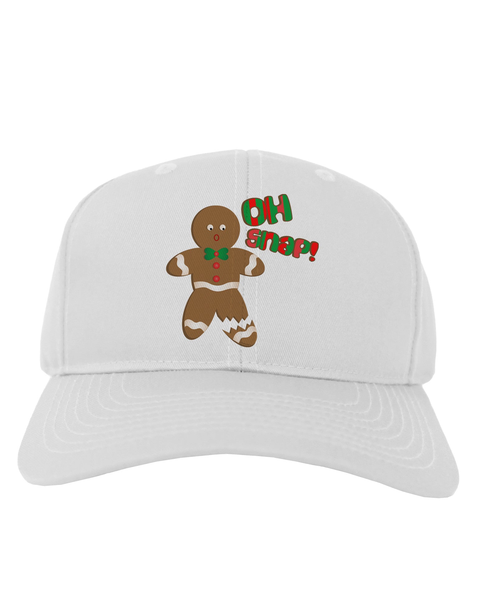 Oh Snap Gingerbread Man Christmas Adult Baseball Cap Hat-Baseball Cap-TooLoud-White-One Size-Davson Sales