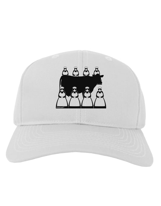 Eight Maids A Milking Adult Baseball Cap Hat-Baseball Cap-TooLoud-White-One Size-Davson Sales