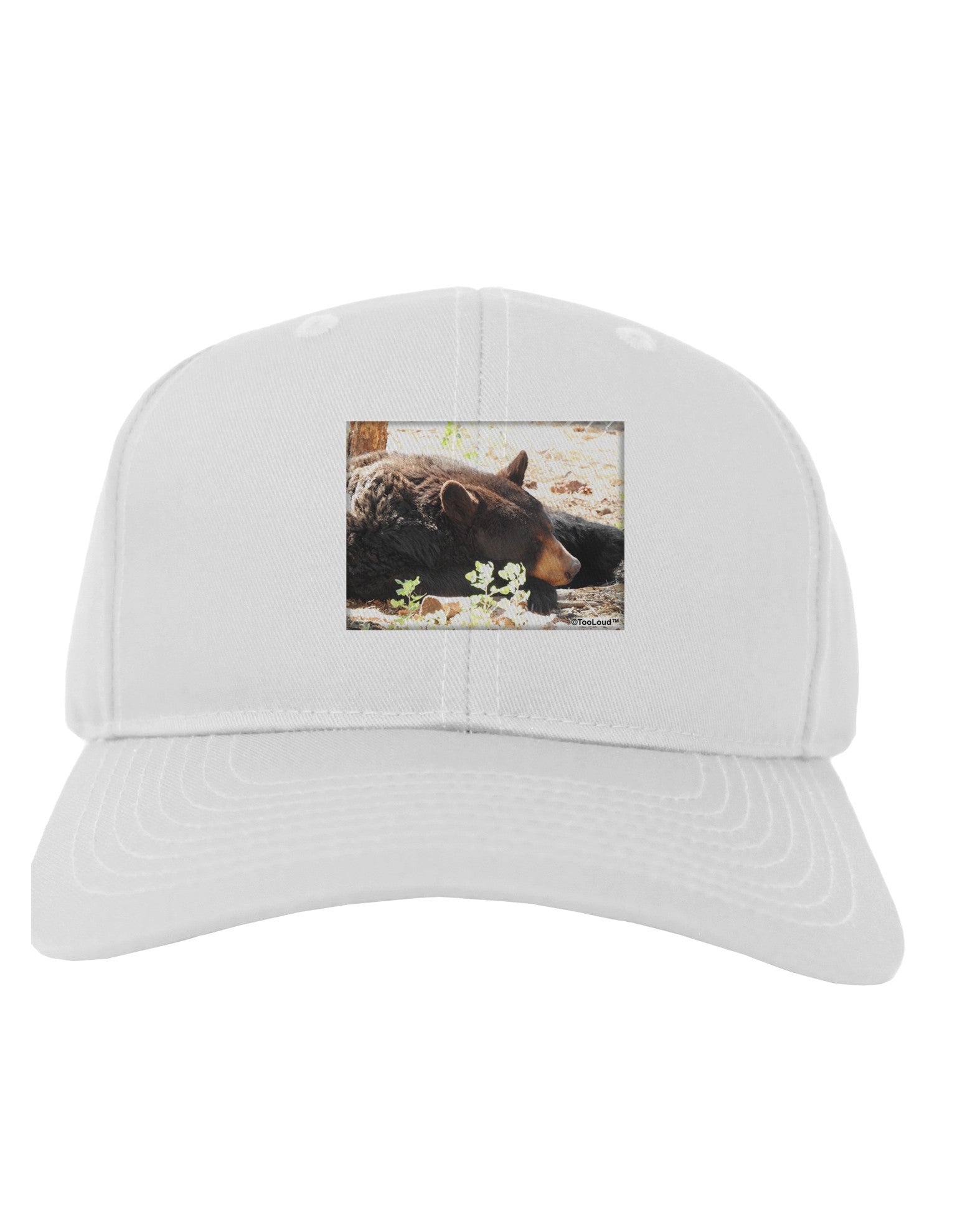 Laying Black Bear Adult Baseball Cap Hat-Baseball Cap-TooLoud-White-One Size-Davson Sales