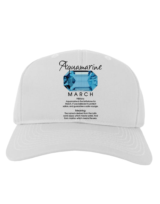 Birthstone Aquamarine Adult Baseball Cap Hat-Baseball Cap-TooLoud-White-One Size-Davson Sales