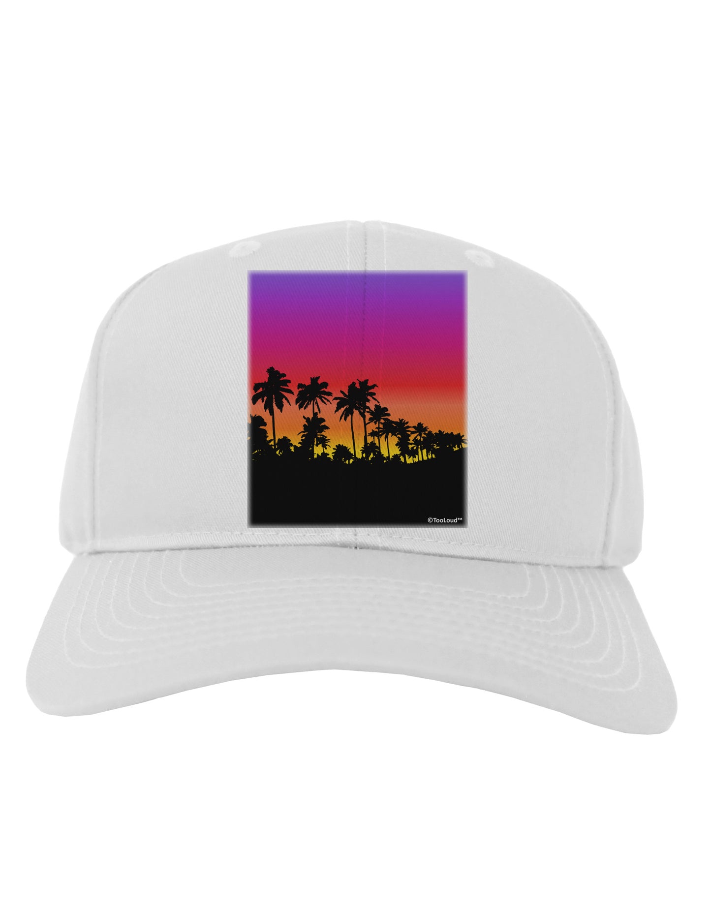 Palm Trees and Sunset Design Adult Baseball Cap Hat by TooLoud-Baseball Cap-TooLoud-White-One Size-Davson Sales