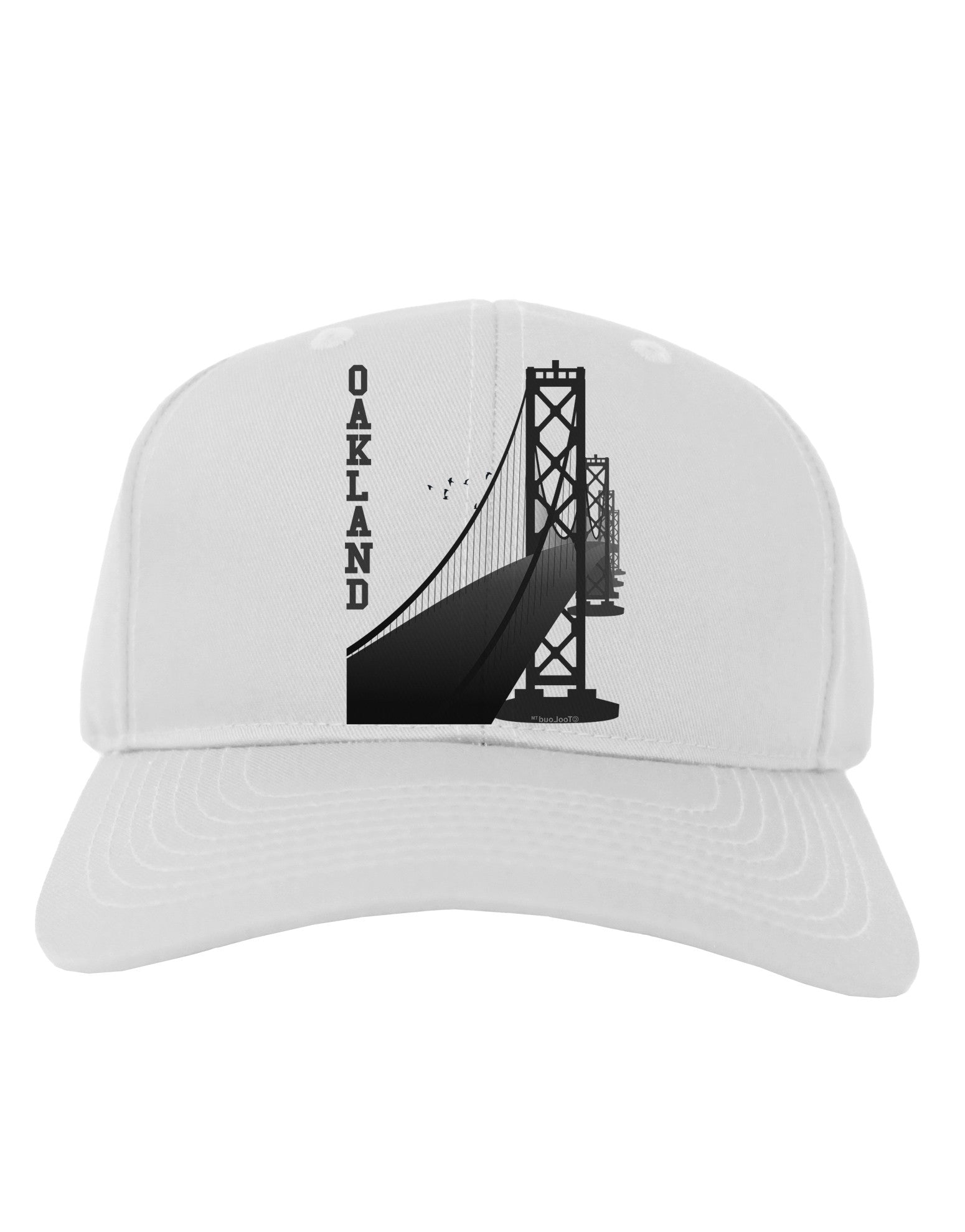 Oakland Text Bay Bridge Adult Baseball Cap Hat-Baseball Cap-TooLoud-White-One Size-Davson Sales