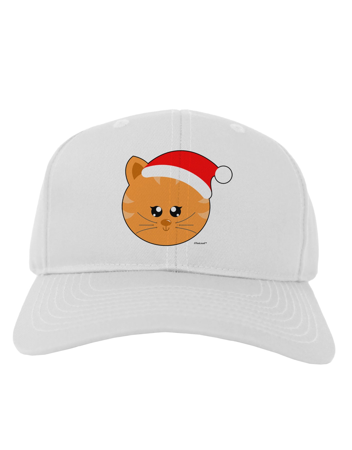 Cute Christmas Cat Santa Hat Adult Baseball Cap Hat-Baseball Cap-TooLoud-White-One Size-Davson Sales