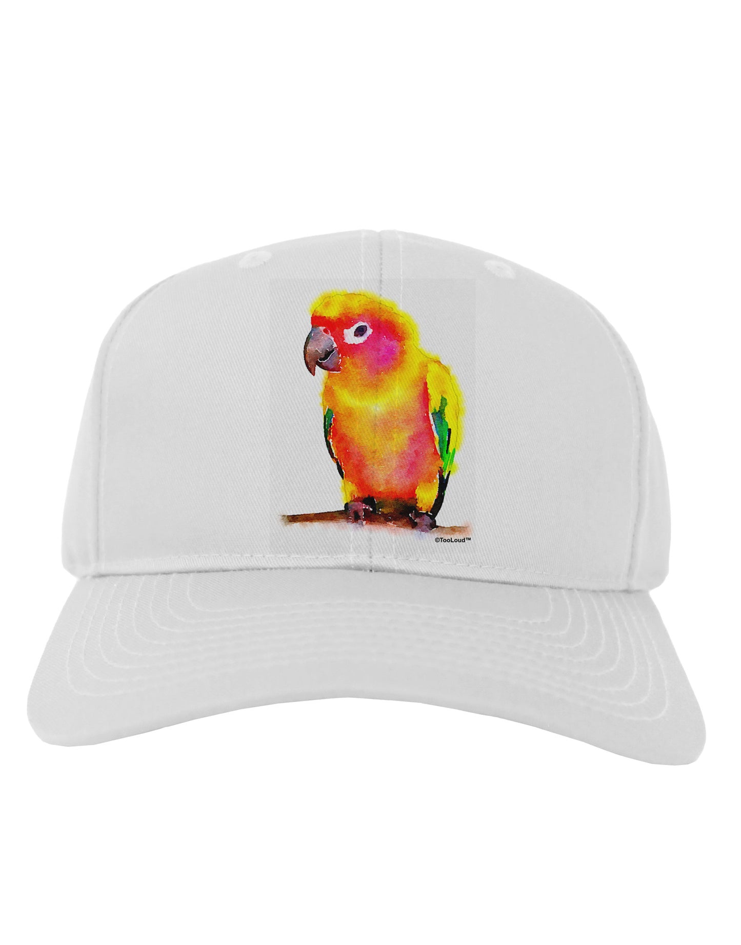 Sun Conure Parrot Watercolor Adult Baseball Cap Hat-Baseball Cap-TooLoud-White-One Size-Davson Sales