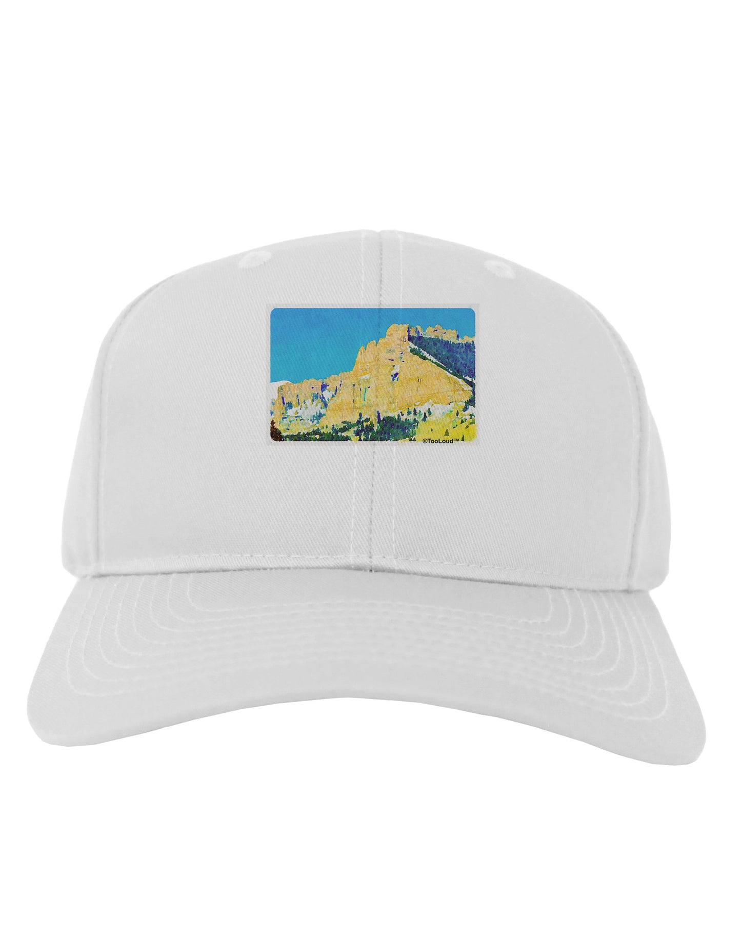 Colorado Snowy Mtns WaterColor Adult Baseball Cap Hat-Baseball Cap-TooLoud-White-One Size-Davson Sales