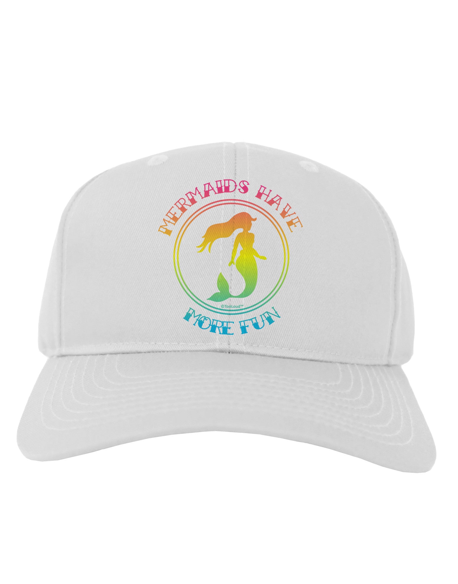 Mermaids Have More Fun - Beachy Colors Adult Baseball Cap Hat-Baseball Cap-TooLoud-White-One Size-Davson Sales