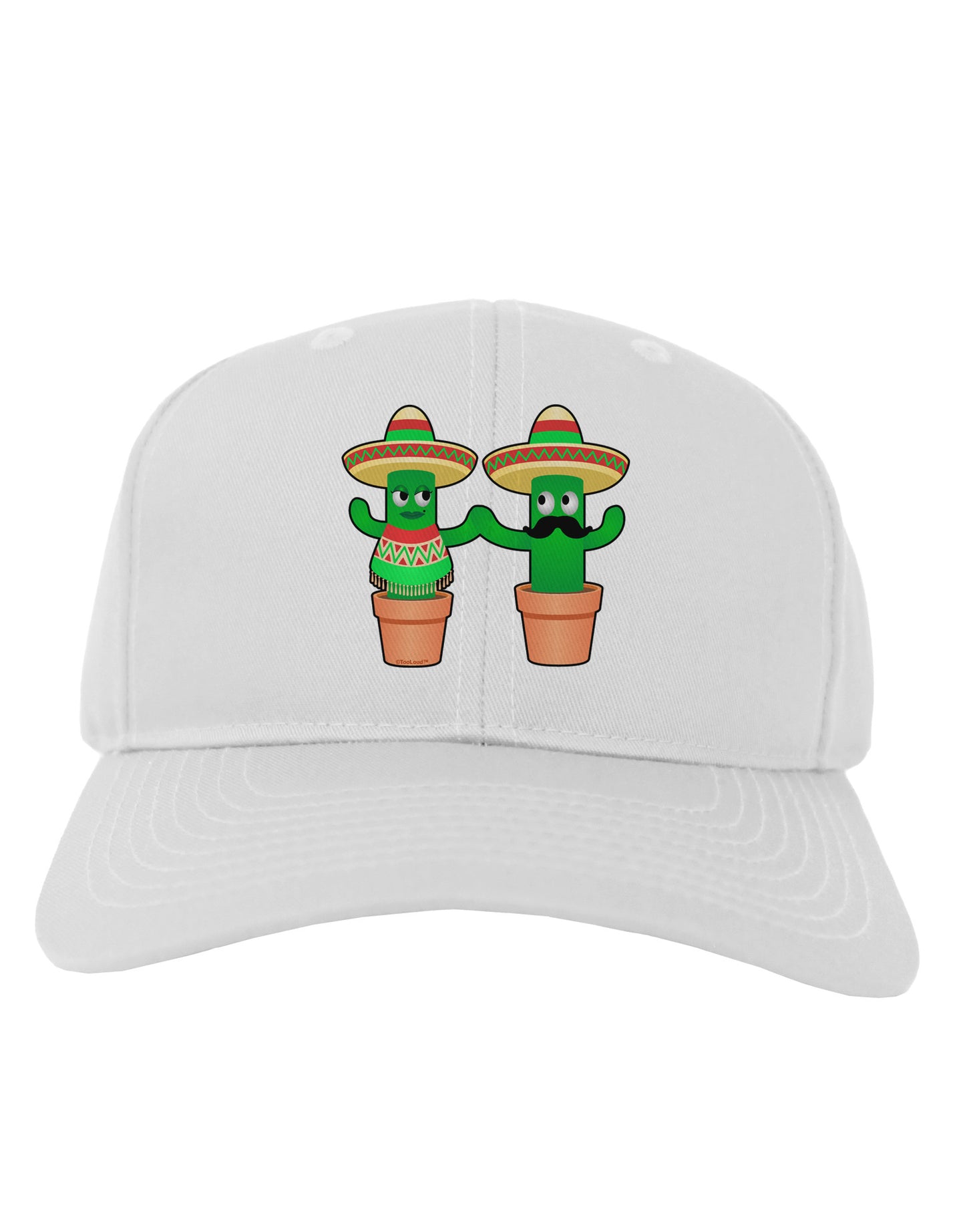 Fiesta Cactus Couple Adult Baseball Cap Hat-Baseball Cap-TooLoud-White-One Size-Davson Sales