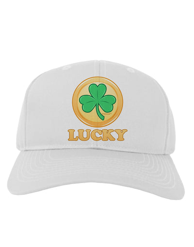 Shamrock Button - Lucky Adult Baseball Cap Hat by TooLoud-Baseball Cap-TooLoud-White-One Size-Davson Sales