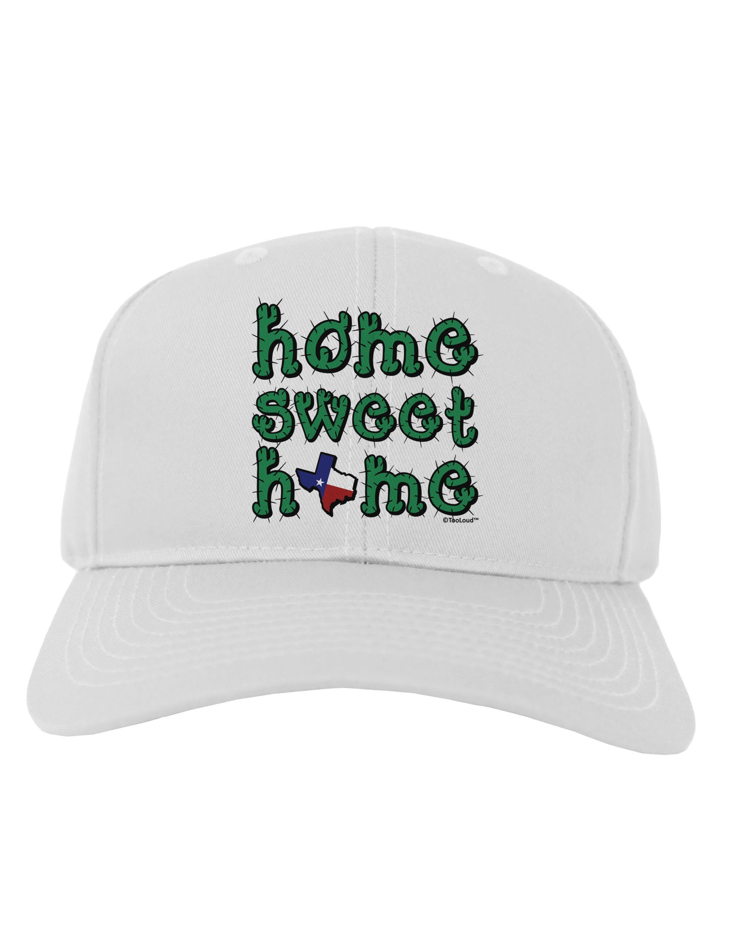 Home Sweet Home - Texas - Cactus and State Flag Adult Baseball Cap Hat by TooLoud-Baseball Cap-TooLoud-White-One Size-Davson Sales