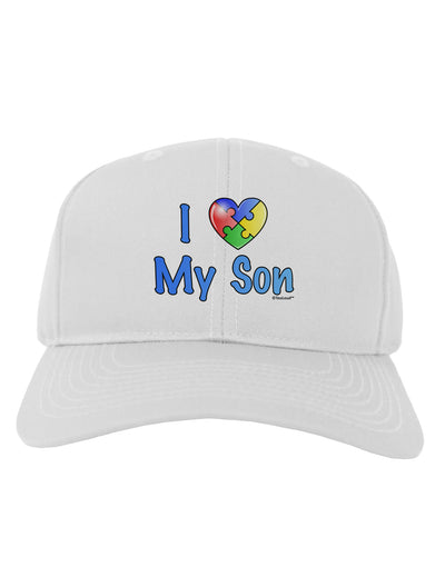 I Heart My Son - Autism Awareness Adult Baseball Cap Hat by TooLoud-Baseball Cap-TooLoud-White-One Size-Davson Sales