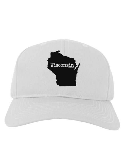 Wisconsin - United States Shape Adult Baseball Cap Hat-Baseball Cap-TooLoud-White-One Size-Davson Sales