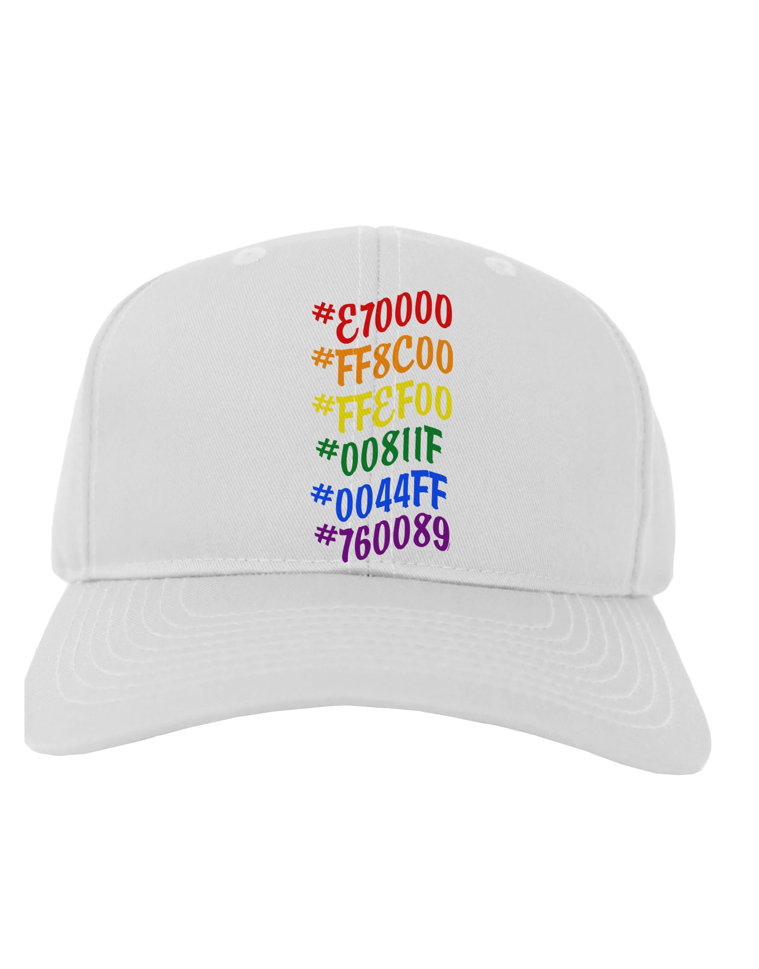 TooLoud Pride Flag Hex Code Adult Baseball Cap Hat-Baseball Cap-TooLoud-White-One-Size-Fits-Most-Davson Sales