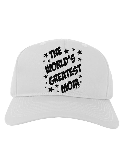 The World's Greatest Mom - Superhero Style Adult Baseball Cap Hat by TooLoud-Baseball Cap-TooLoud-White-One Size-Davson Sales
