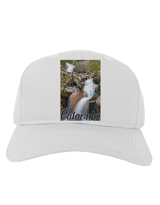 Colorado Waterfall Scene Text Adult Baseball Cap Hat-Baseball Cap-TooLoud-White-One Size-Davson Sales