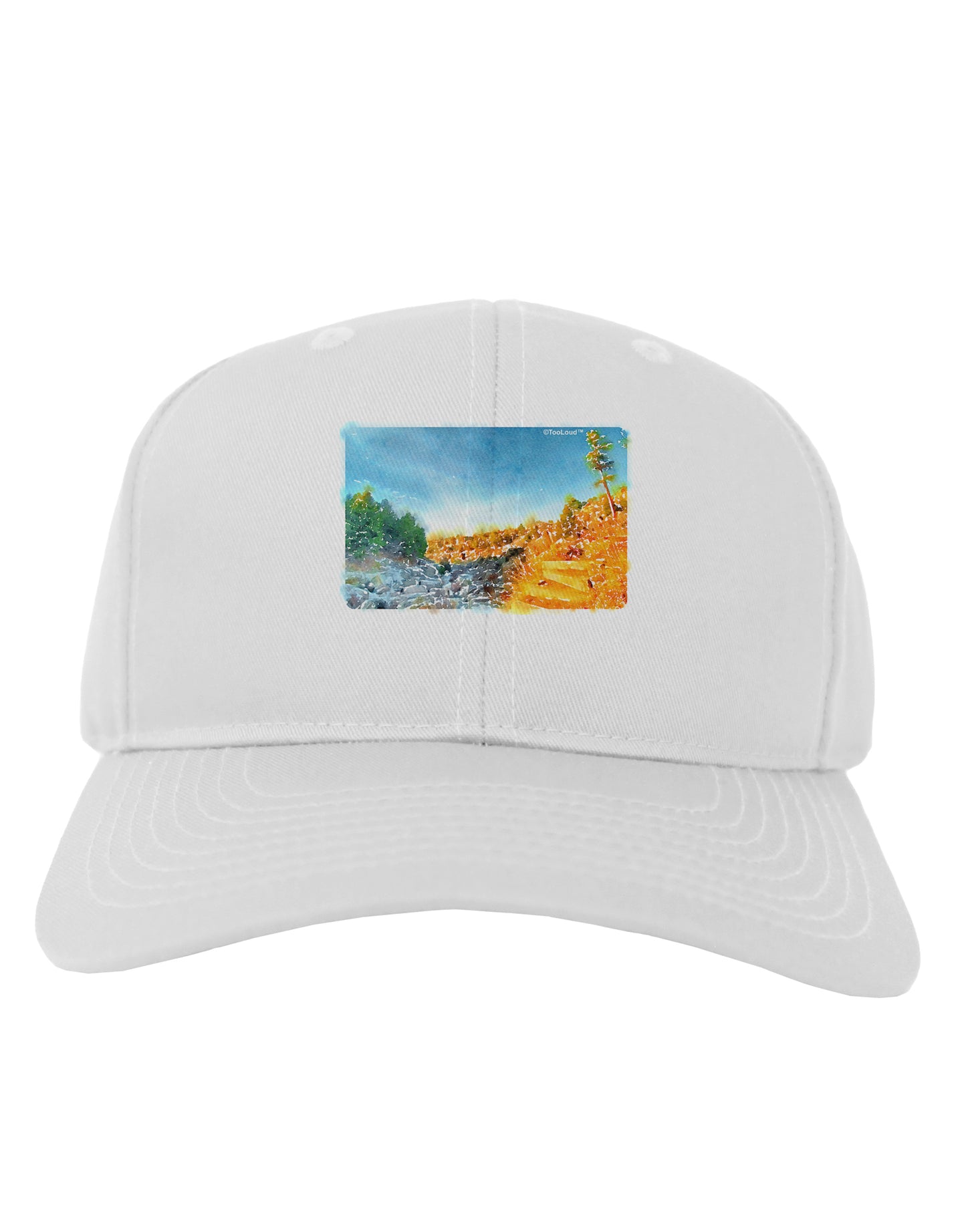Castlewood Canyon Watercolor Adult Baseball Cap Hat-Baseball Cap-TooLoud-White-One Size-Davson Sales