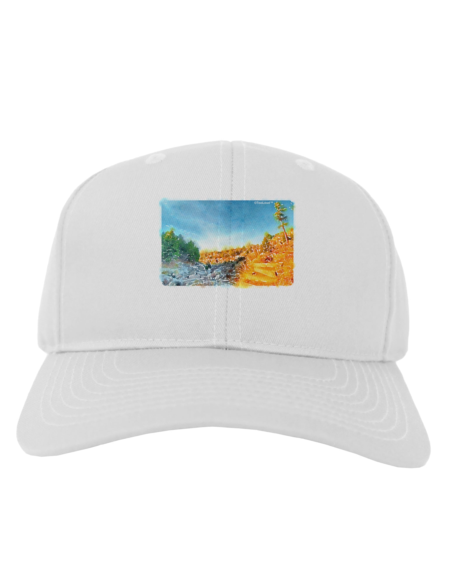 Castlewood Canyon Watercolor Adult Baseball Cap Hat-Baseball Cap-TooLoud-White-One Size-Davson Sales
