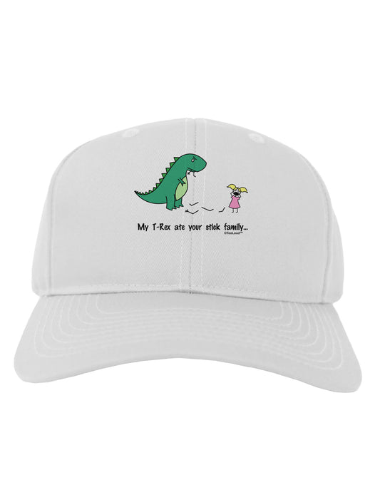 My T-Rex Ate Your Stick Family - Color Adult Baseball Cap Hat by TooLoud-Baseball Cap-TooLoud-White-One Size-Davson Sales