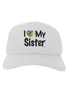 I Heart My Sister - Autism Awareness Adult Baseball Cap Hat by TooLoud-Baseball Cap-TooLoud-White-One Size-Davson Sales