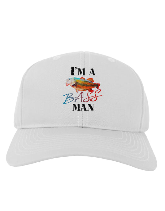 I'm A Bass Man Watercolor Adult Baseball Cap Hat-Baseball Cap-TooLoud-White-One Size-Davson Sales