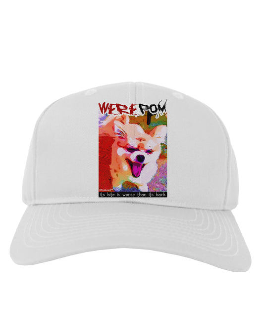 WerePom - Werewolf Pomeranian Adult Baseball Cap Hat by TooLoud-Baseball Cap-TooLoud-White-One Size-Davson Sales