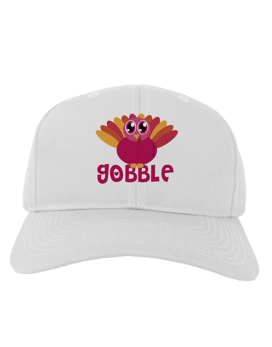 Cute Gobble Turkey Pink Adult Baseball Cap Hat-Baseball Cap-TooLoud-White-One Size-Davson Sales