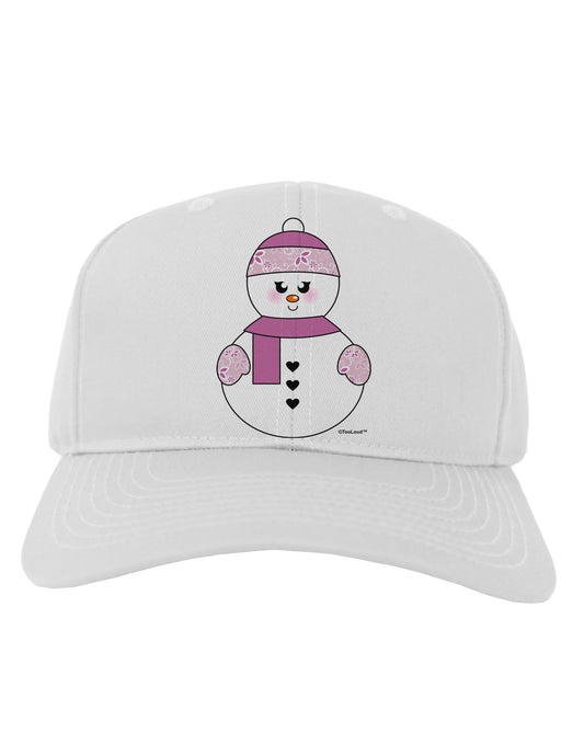Cute Girl Snowman - Christmas Adult Baseball Cap Hat by TooLoud-Baseball Cap-TooLoud-White-One Size-Davson Sales