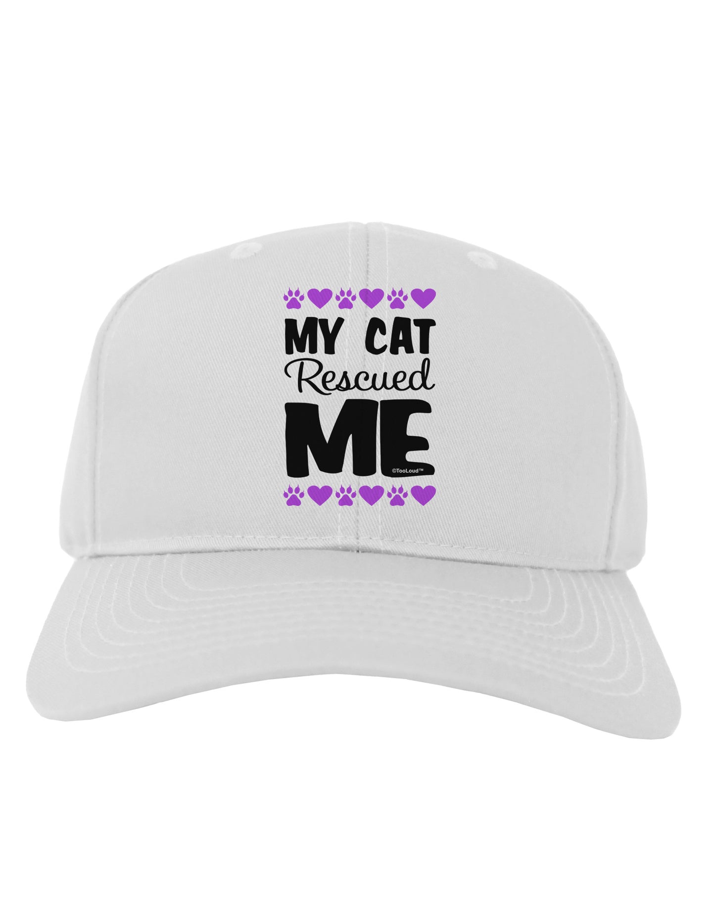 My Cat Rescued Me Adult Baseball Cap Hat-Baseball Cap-TooLoud-White-One Size-Davson Sales