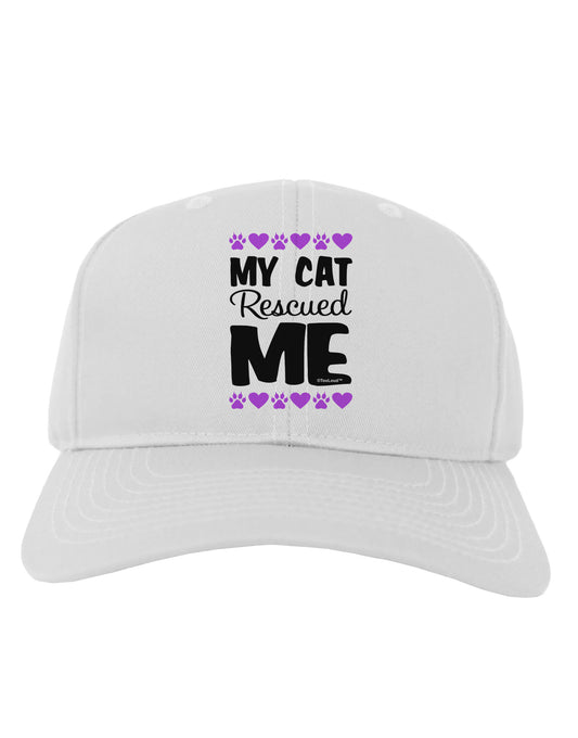 My Cat Rescued Me Adult Baseball Cap Hat-Baseball Cap-TooLoud-White-One Size-Davson Sales